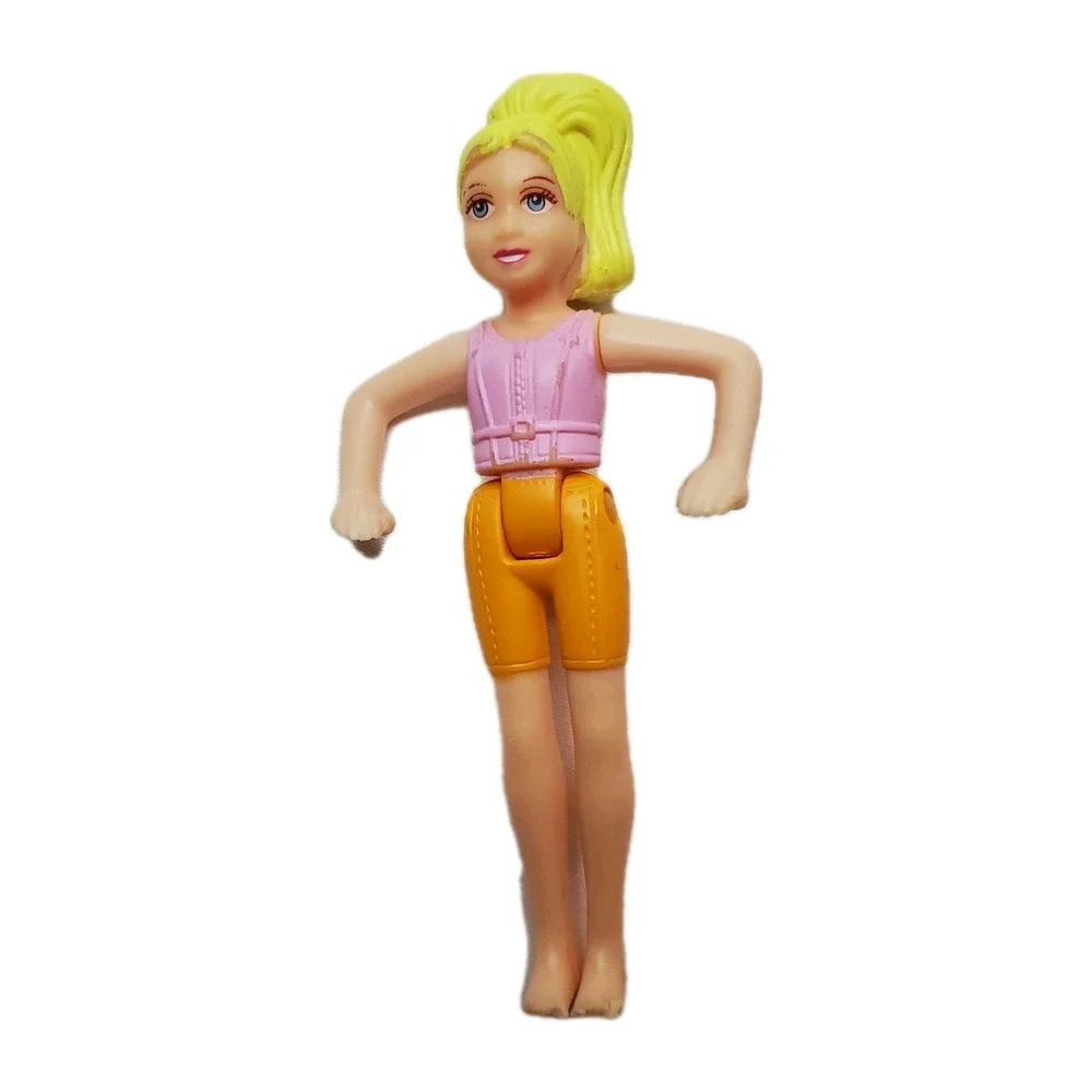 Polly Pocket Blonde Hair Girl Doll Lavender Orange Shorts 3 1/2